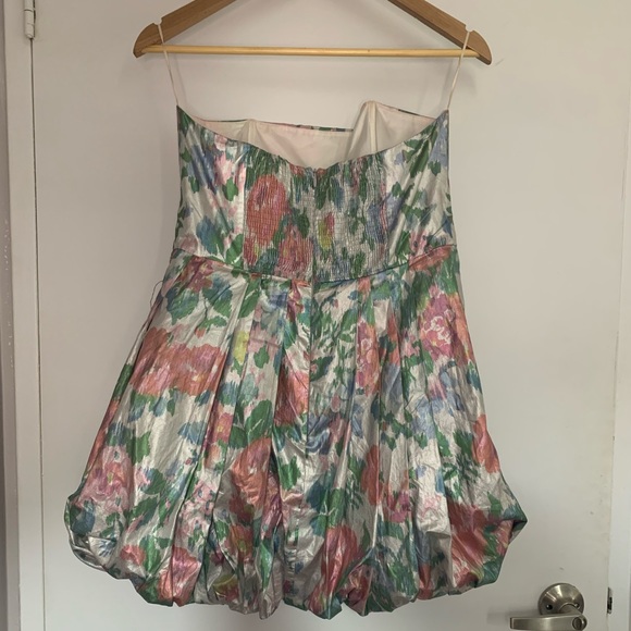 Strapless Floral Mini Ball Gown Dress - Picture 3 of 5